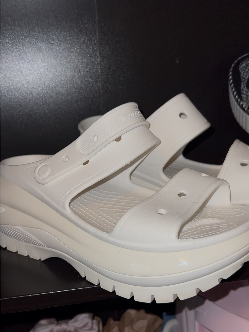 Crocs Mega crush sandal White Platform Sport Sandals for Women size 10